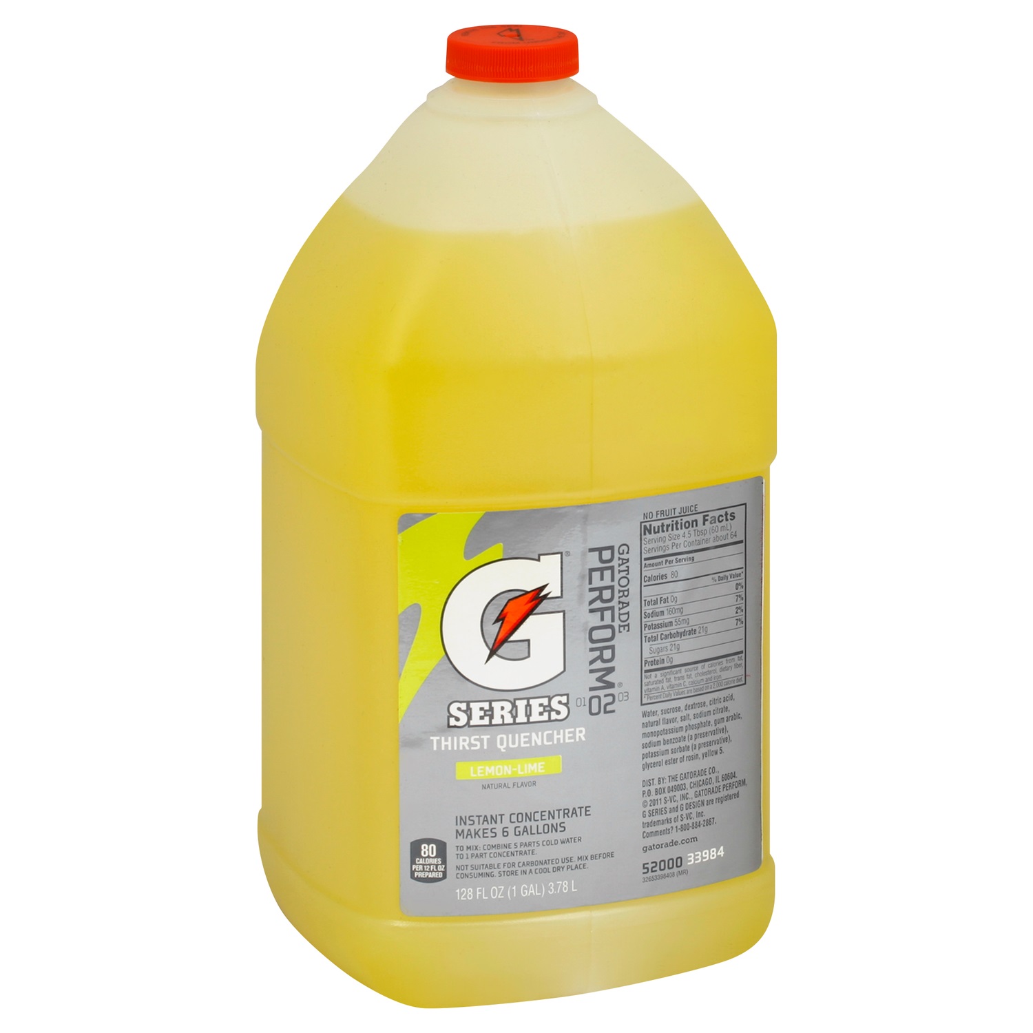 GATORADE, LIQUID CONCENTRATE, LEMON LIME, 4/CASE - Liquid Concentrate
